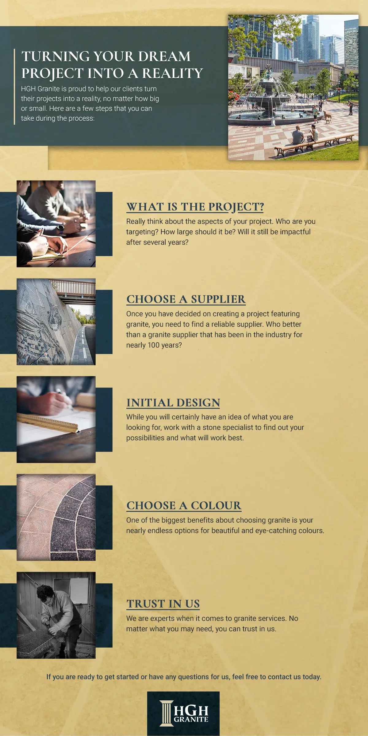 turning your dream project into a reality granite infographic