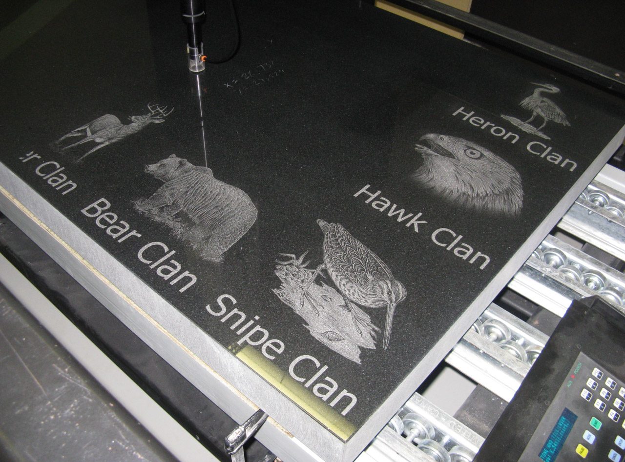 HGH Granite's laser etching machine