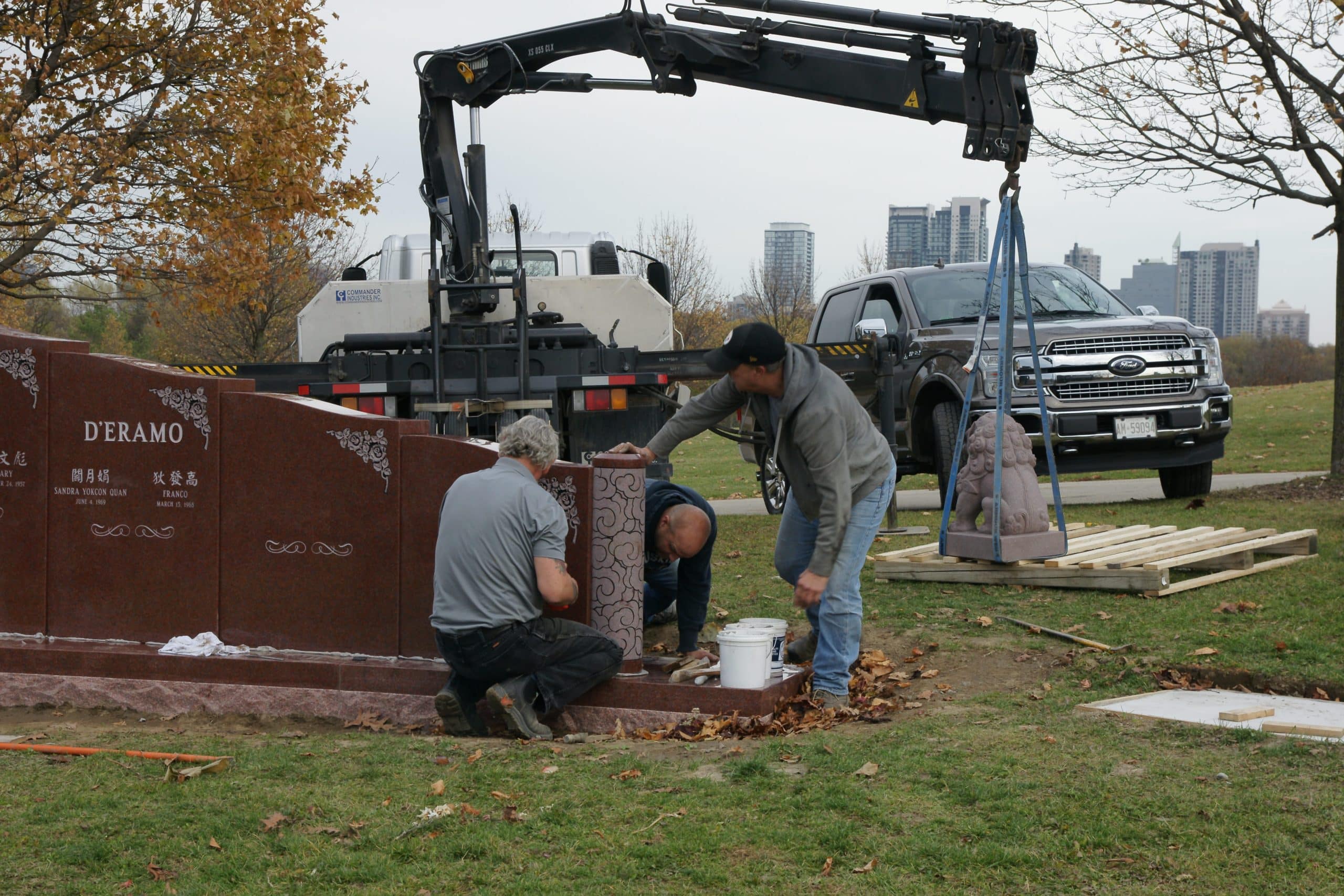 HGH Granite cemetery monument installation