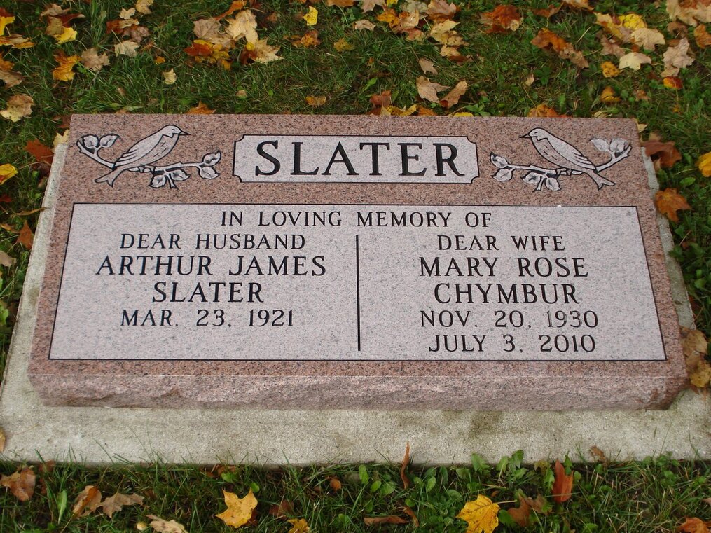 A granite grass marker in a cemetery - granite terms