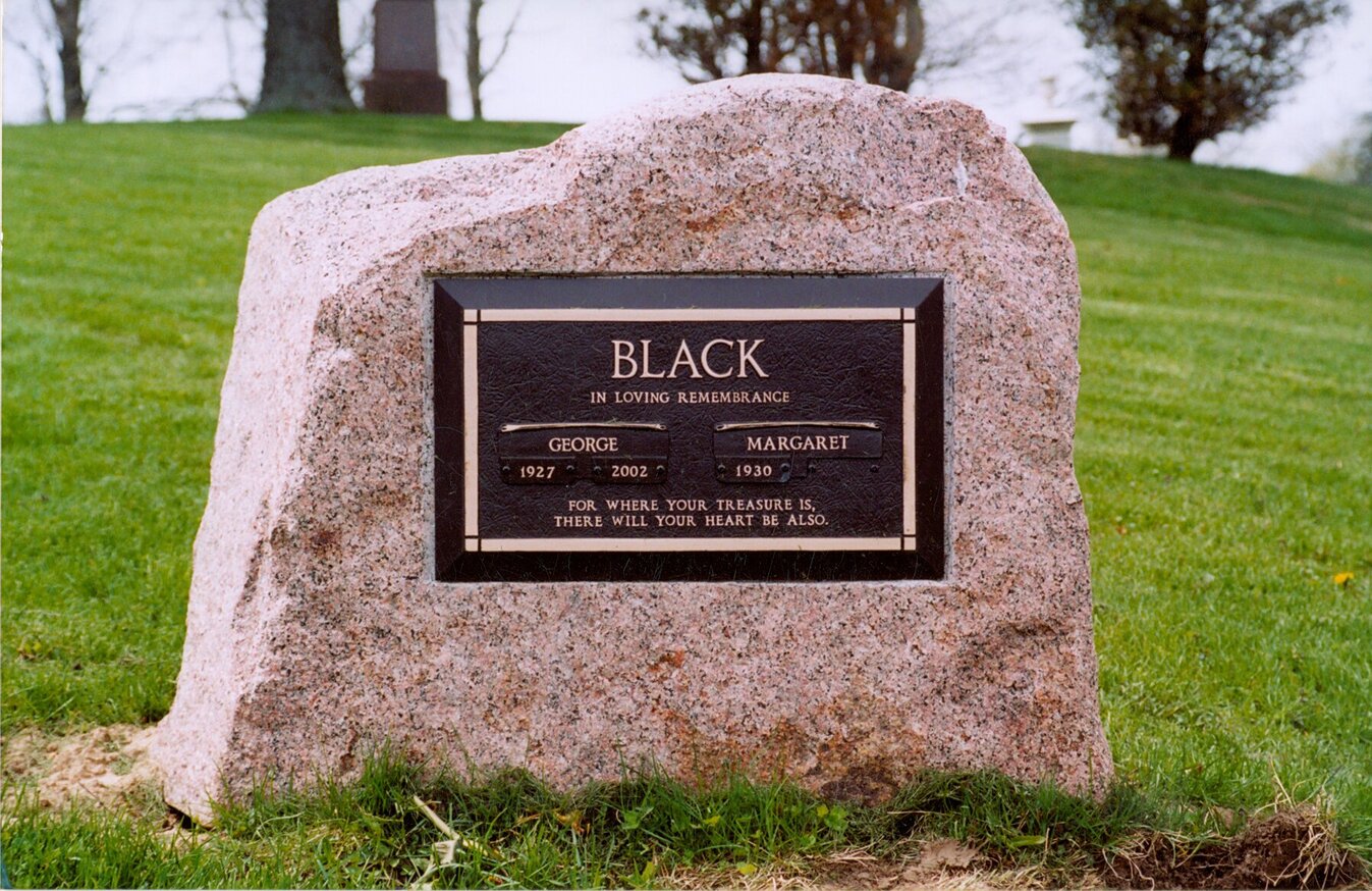 black monument made from granite
