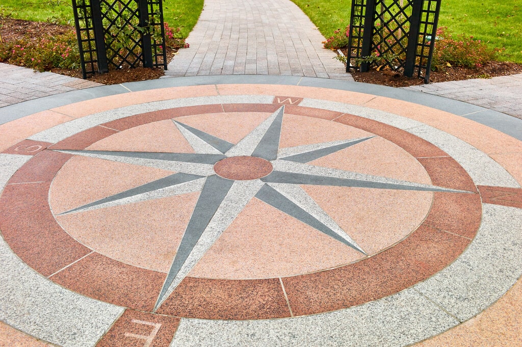 Custom granite paver compass