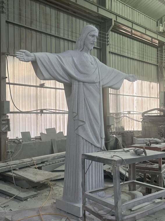 Large Granite Christ the Holy Redeemer Statue