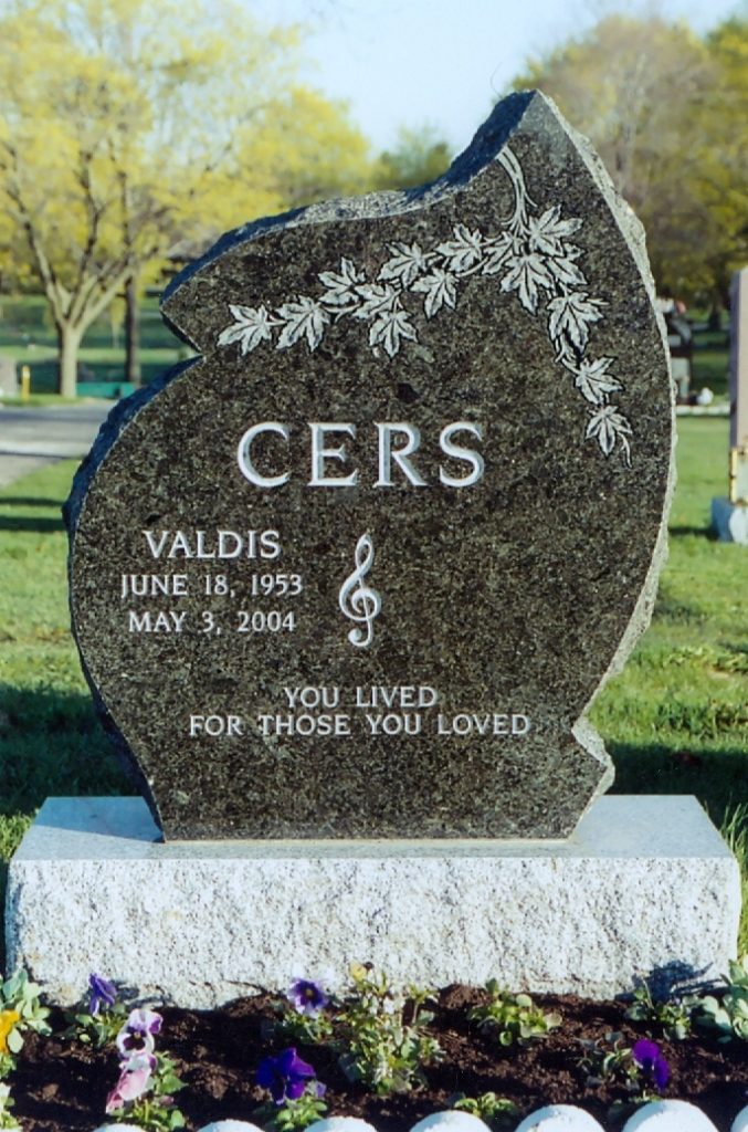 Monument with carved maple leaves