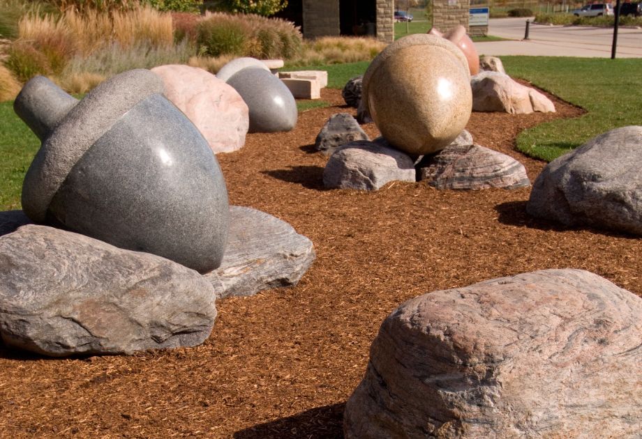 Rim Park Granite Stone Acorns