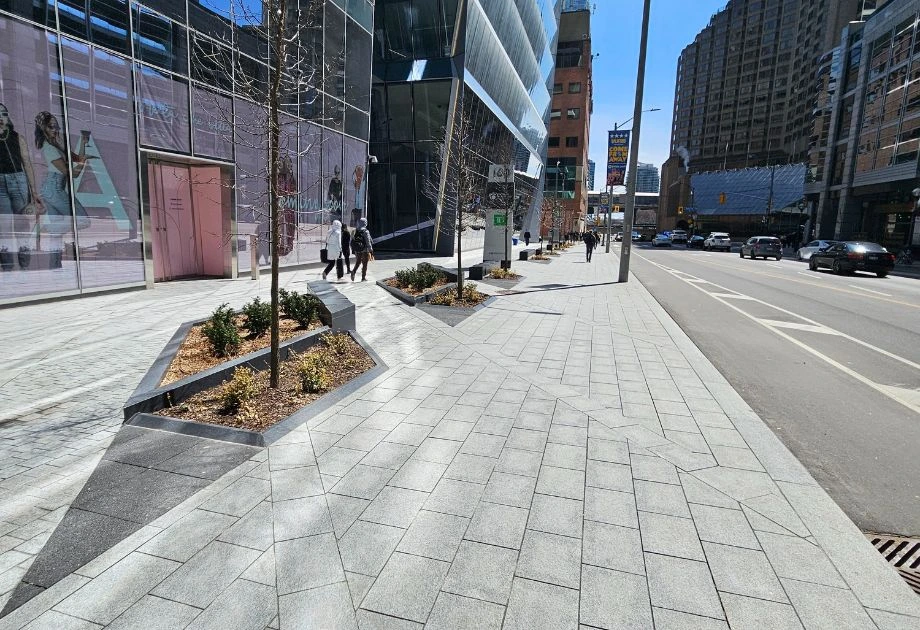 160 Front Street Granite Paving, Curbs and Benches