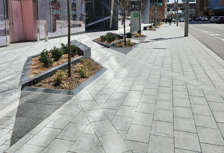 160 Front Street Granite Paving, Curbs and Benches