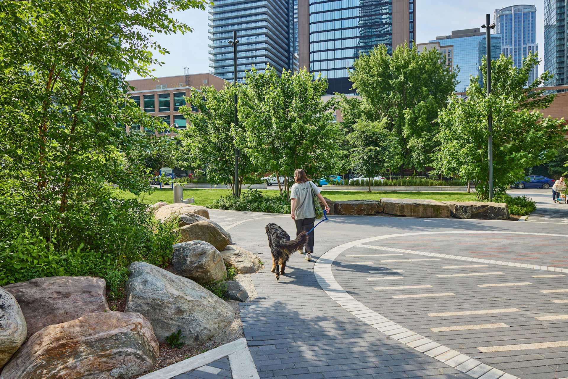 Indigenous Medicine Wheel design in paving