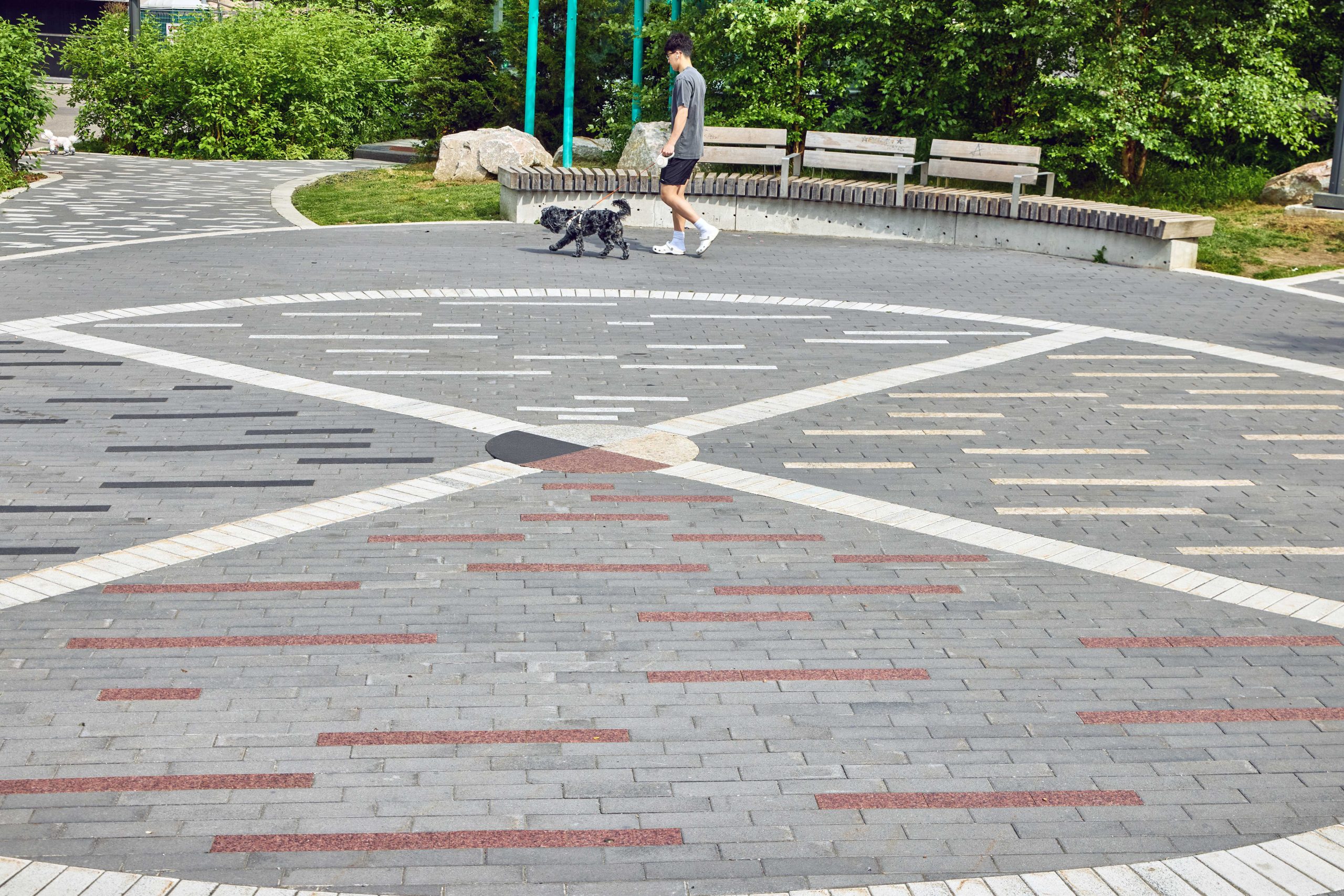 Indigenous Medicine Wheel design in paving
